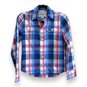 Plaid Button Down Boy’s Size Medium Abercrombie